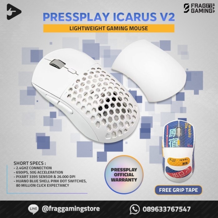Pressplay ICARUS V2 Ultralight Gaming Mouse Press Play