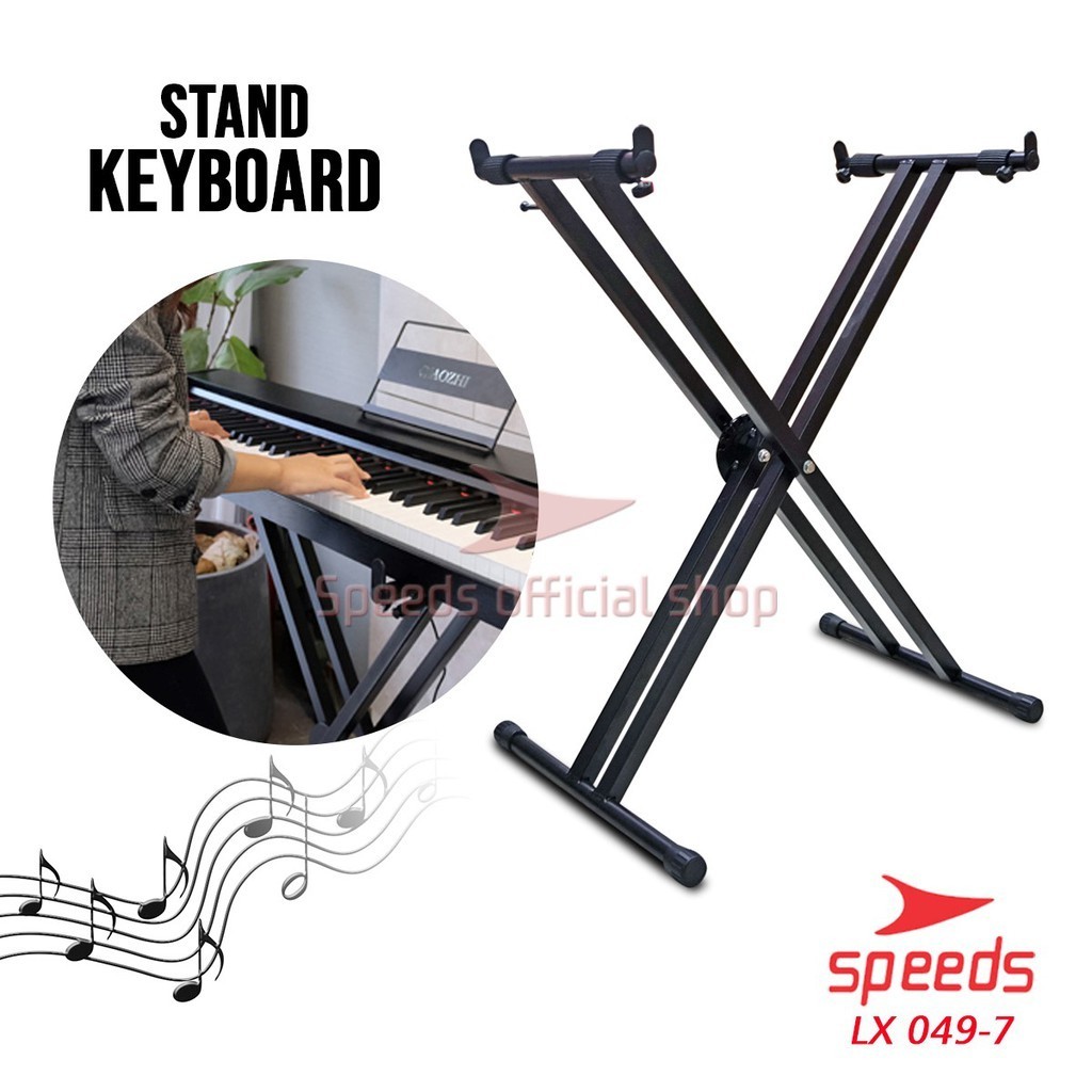 VITA_ SPEEDS Alat Musik Stand Keyboard Double Kaki Keyboard X Piano Dewasa Lipat Portable 049-7