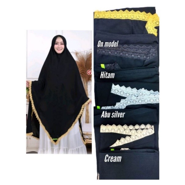 KHIMAR SYARI JETBLACK MTA JUMBO PINGUIN RENDA NON PAD