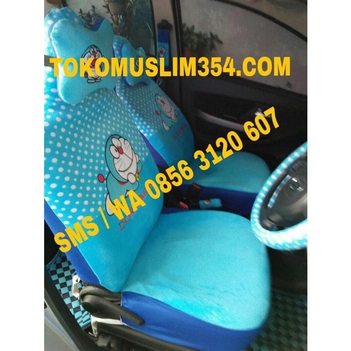 Wow Sarung Jok Bantal Mobil 18 In 1 Doraemon 2 Baris Jok Agya Ayla Brio Berkualitas