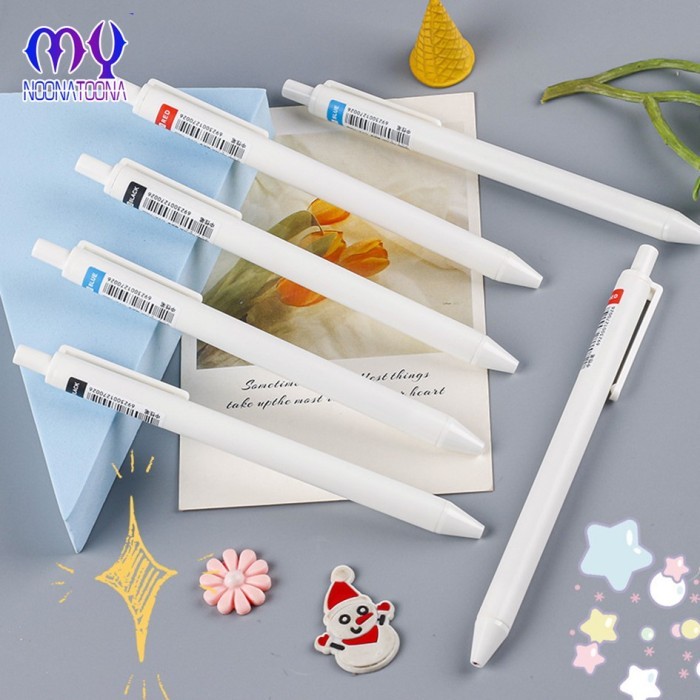 

Pena Cetekan Polos Putih Pena Gel Kantor 0.5Mm Pulpen Tulis Sekolah