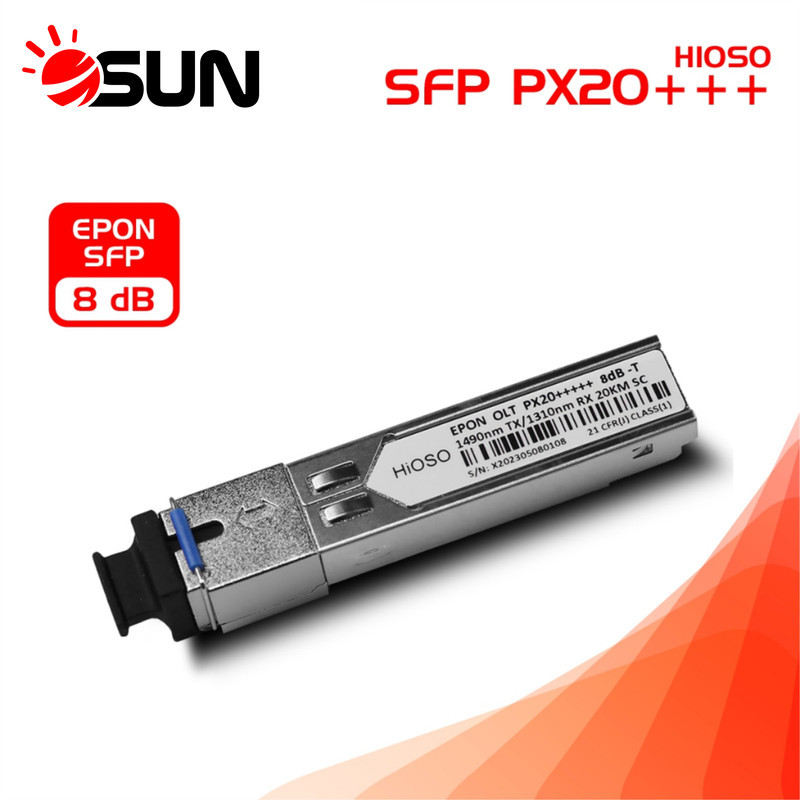 HIOSO PX20+++ SFP 8dBm 20KM Original - Modul OLT EPON 64 ONU - TX 1490nm / RX 1310nm