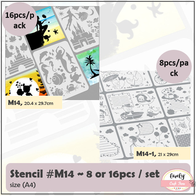 

PROMO! M14 - plastic stencil 30*20cm cetakan lukis, craft, kue cake, airbrush
