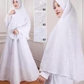 Baju ihrom wanita-baju ihrom gamis dan bergo-gamis putih M-L-XL-XXL Terlaris