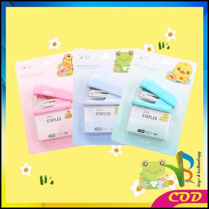 

RB-A50 Staples Mini Set Karakter Animal Warna Pastel Portable / Staple