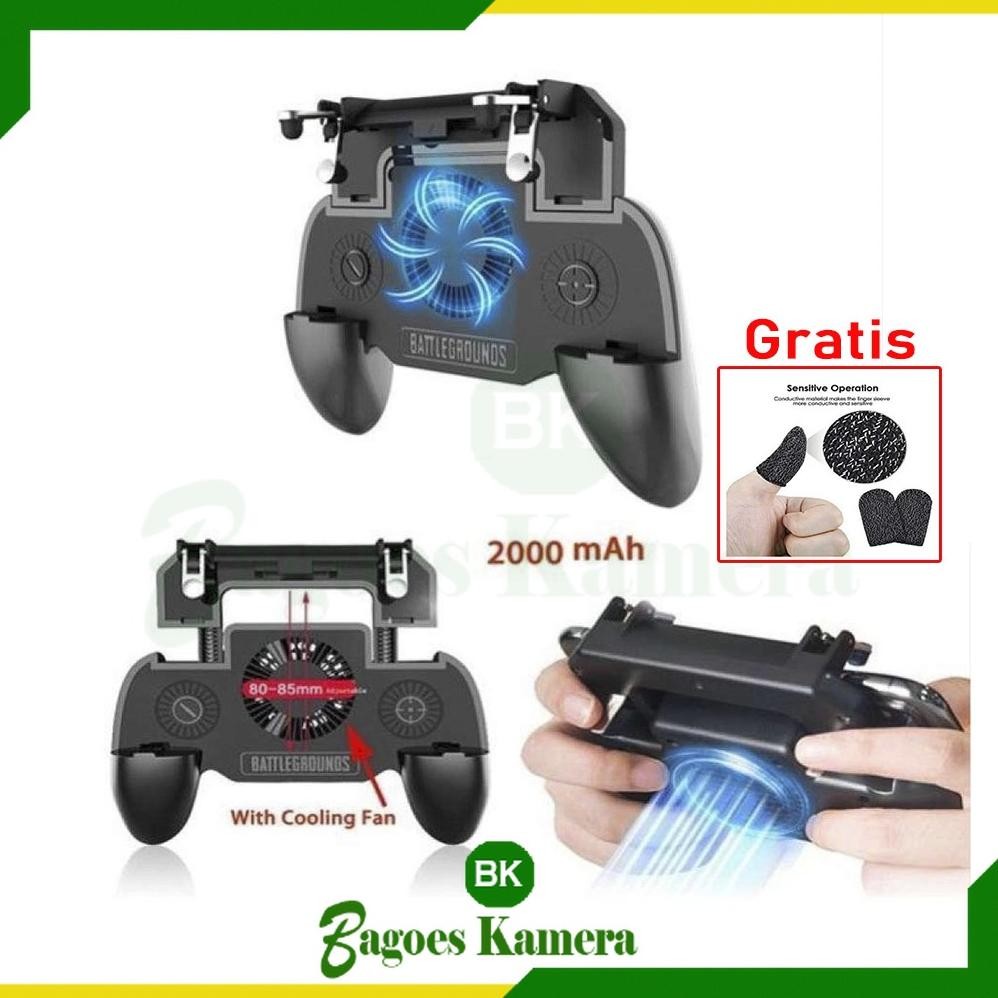 BISA COD GamePad SR PUBG FF ML Dengan kipas power bank Gratis Sarung Jempol trigger gamepad pubg Sti