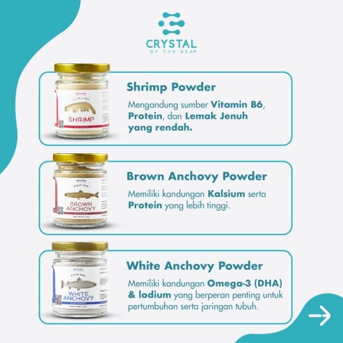 

(Set Of 3 Size 80G) White Anchovy + Brown Anchovy + Shrimp Food Powder New 100 % Original