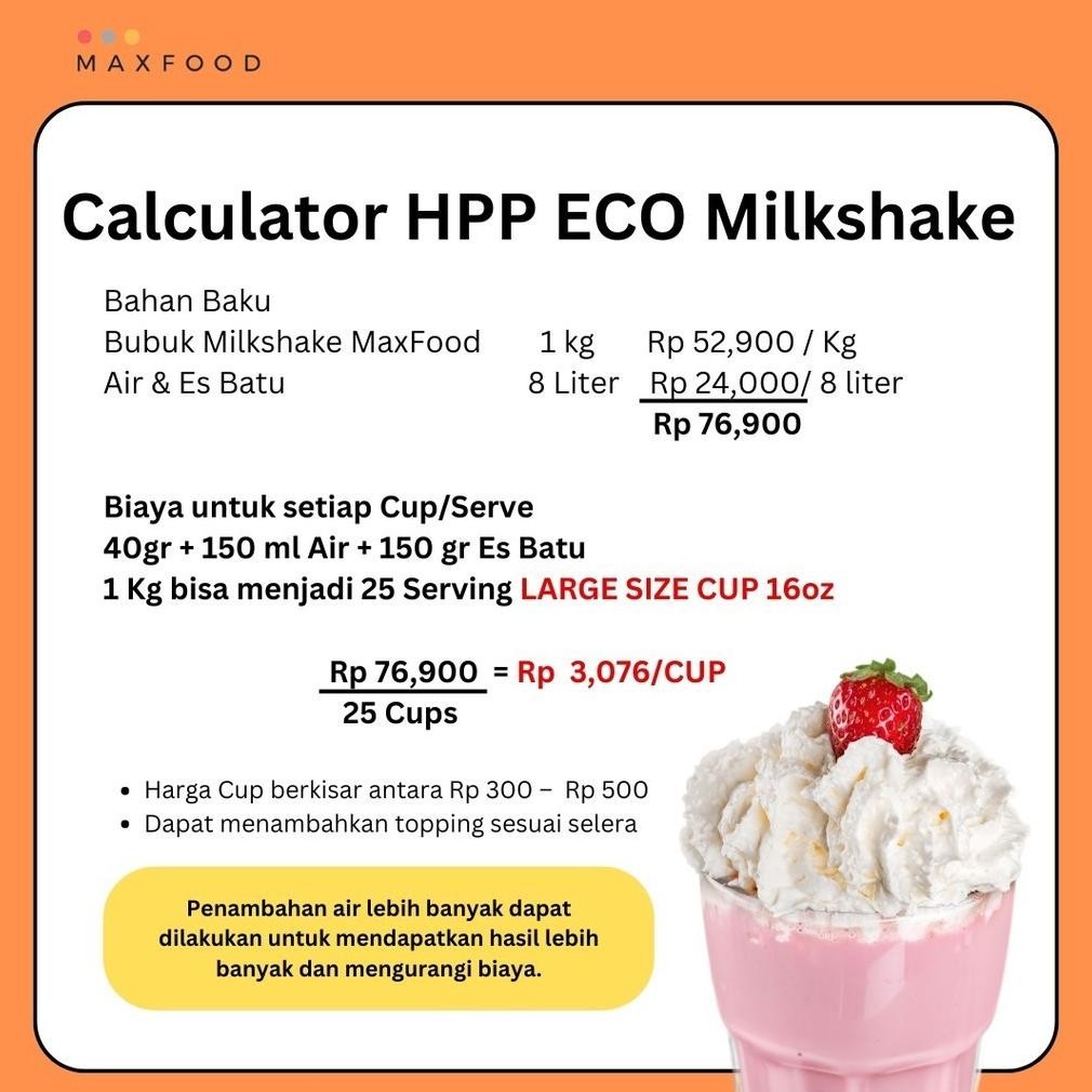 

MAXFOOD - [ECO] Bubblegum Milkshake Powder / Minuman Bubuk Rasa Bubblegum Milkshake Ekonomis 1 KG