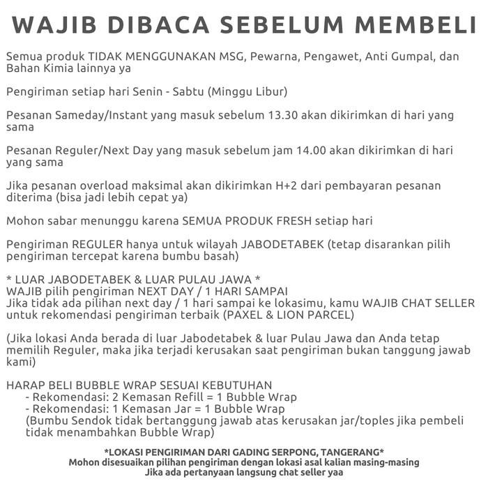 

Bumbu Sendok Paket (5 Jar) Bawang Putih, Merah, Bombai 400G Terlaris 100 % Original