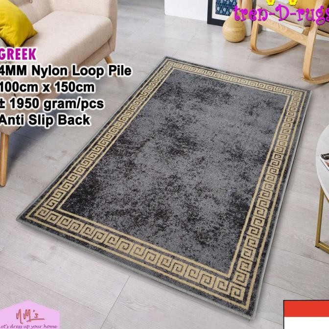 Karpet Monochrome minimalis modern ruang tamu anti slip NMs