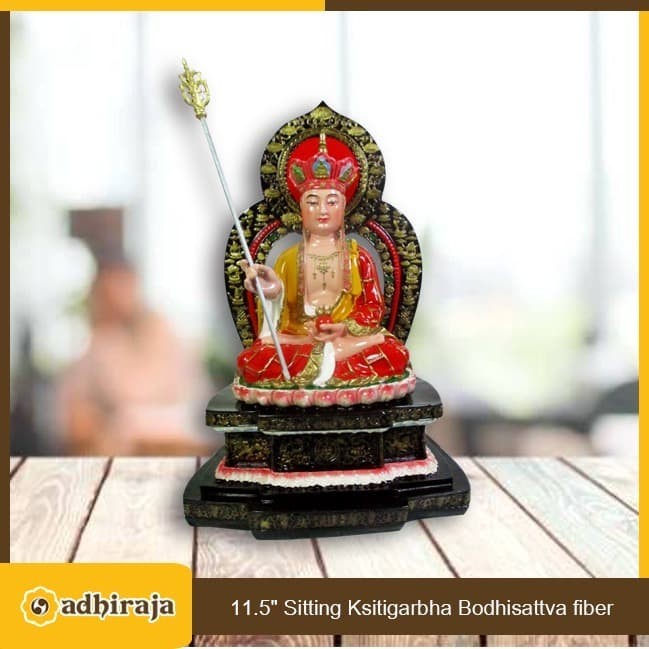 Rupang Patung Arca Ksitigarbha Bodhisattva Ti Cang Wang Fiber 11,5" Gercep