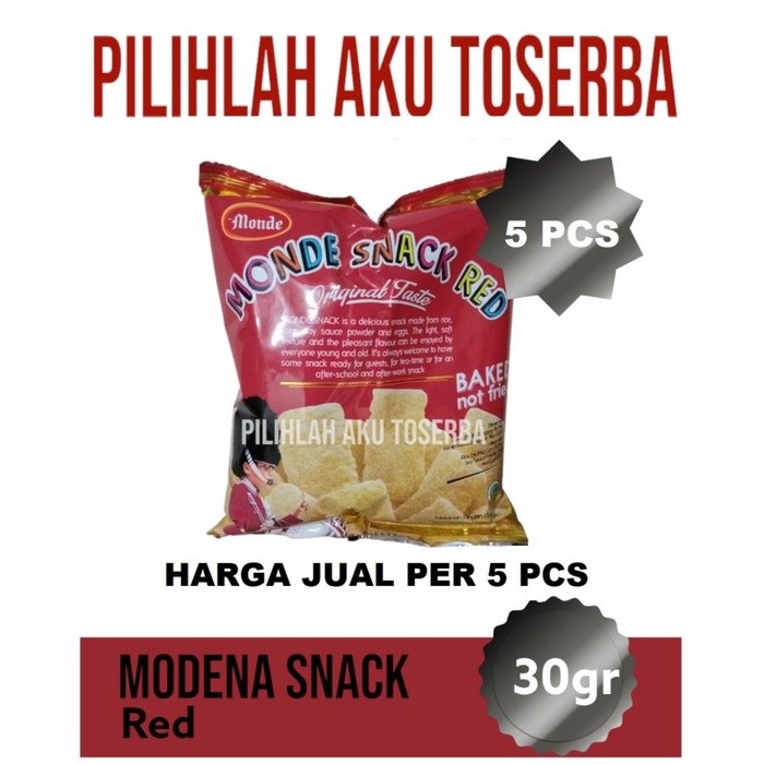 

Monde Serena SNACK RED 30 gr - ( HARGA 1 DUS isi 45 pcs )
