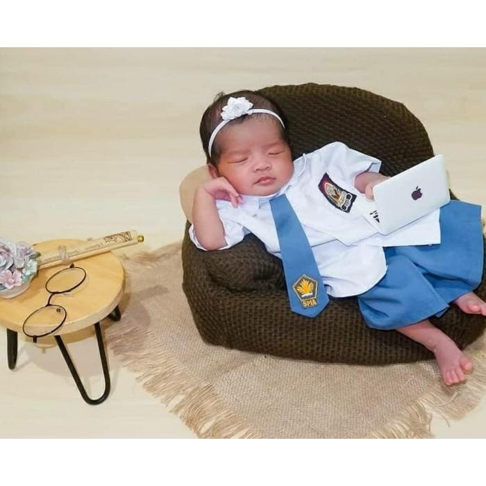 Seragam Sma Free Dasi Seragam Sma Bayi Newborn Baju Sma Mini Plus Dasi New 100 % Original