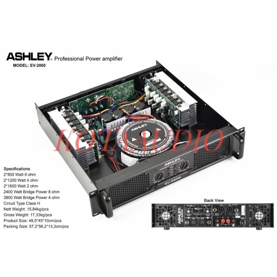Power Amplifier Ashley EV 2800 Original Amplifier Ashley EV2800 ClassH