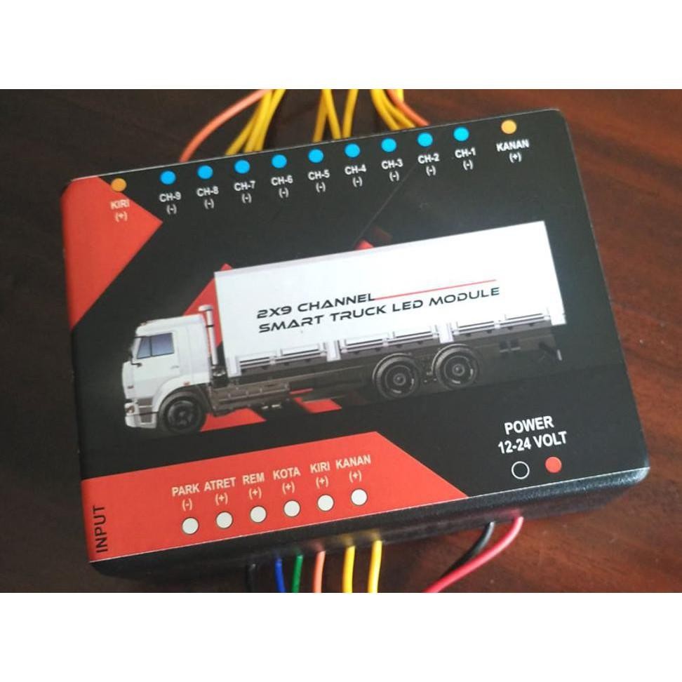 Faniatech Modul Led Strobo Pilar Bak Truck 9 Channel 2 Sisi