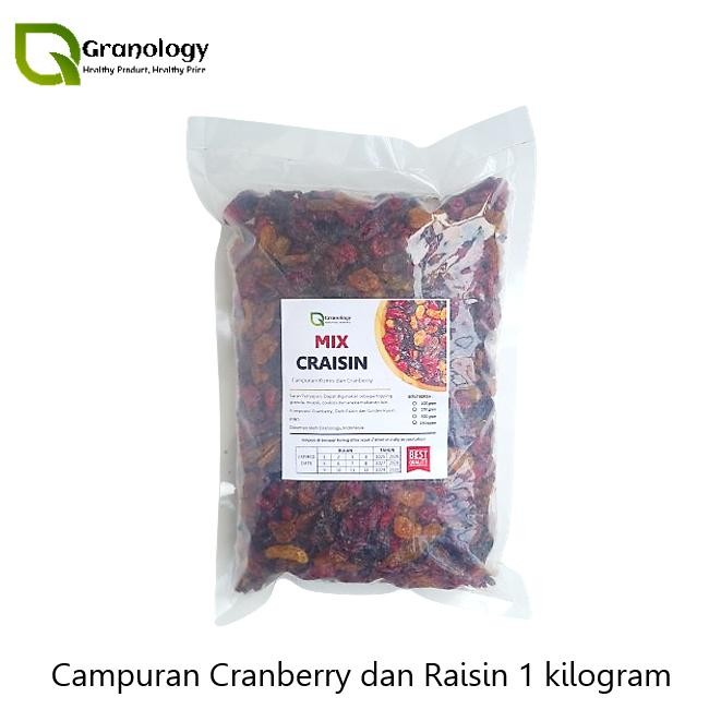 

Mix Craisin 1 kilogram (Cranberry, Dark Raisin & Golden Raisin) by Granology