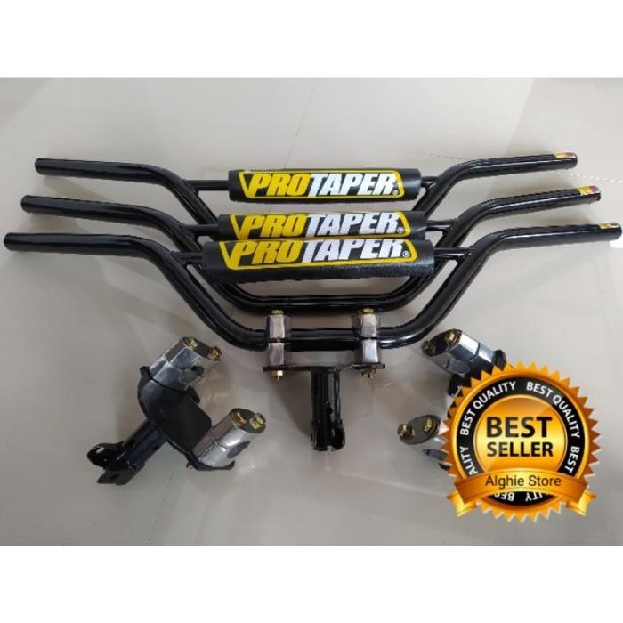 Paketan stang motor custom model trail dan dudukan adaptor untuk semua jenis motor Honda Yamaha Suzu