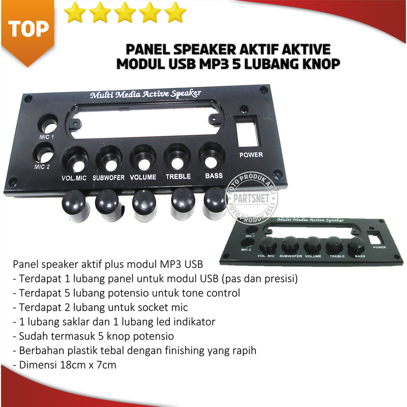 Panel speaker aktif aktive modul usb mp3 5 lubang knop