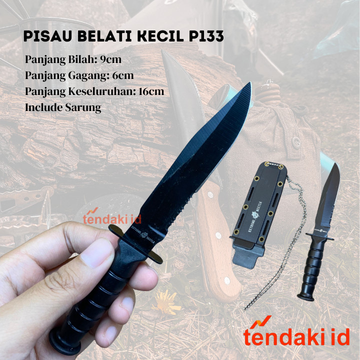 Pisau Belati Mini P133 untuk kegiatan outdoor dan camping Pisau Survival