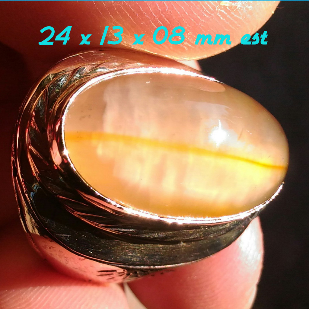 Natural Batu Pandan Nanas Motif Kendit Top Kristal Giwang