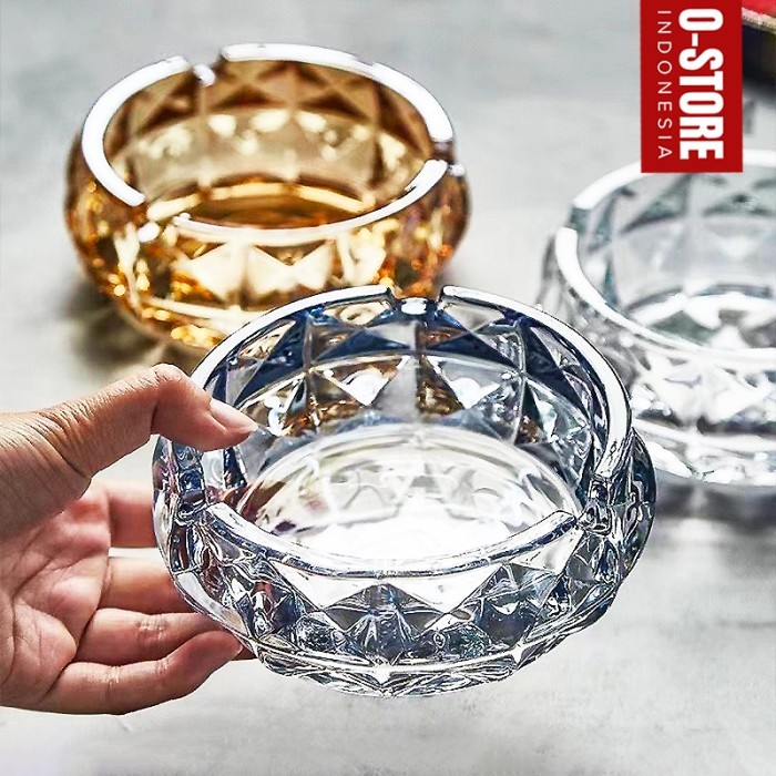 TERBARU Asbak Kaca Bulat Besar Asbak Mewah Asbak Estetik Glass Ashtray Cup Vizensa