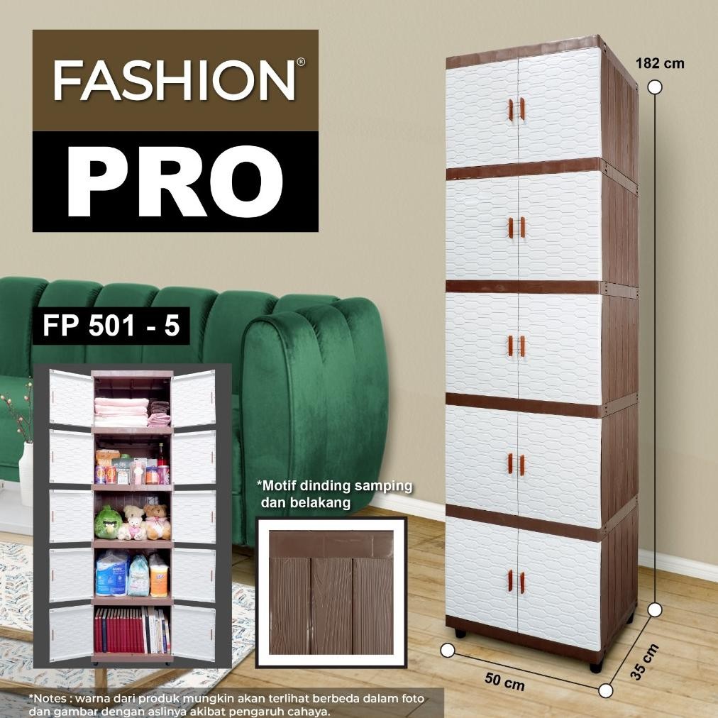 CLUB Fashion Pro Motif 501 Susun 4 dan 5 Lemari Pakaian Minimalis Lemari Plastik Berkualitas