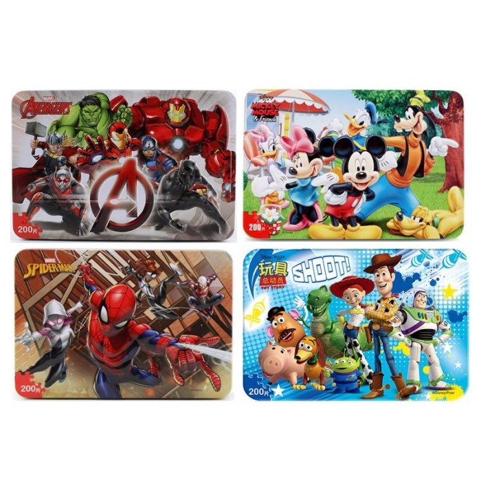 TERLARIS JIGSAW PUZZLE KALENG DISNEY 200 PCS MAINAN EDUKASI SENSORIK QUALITY