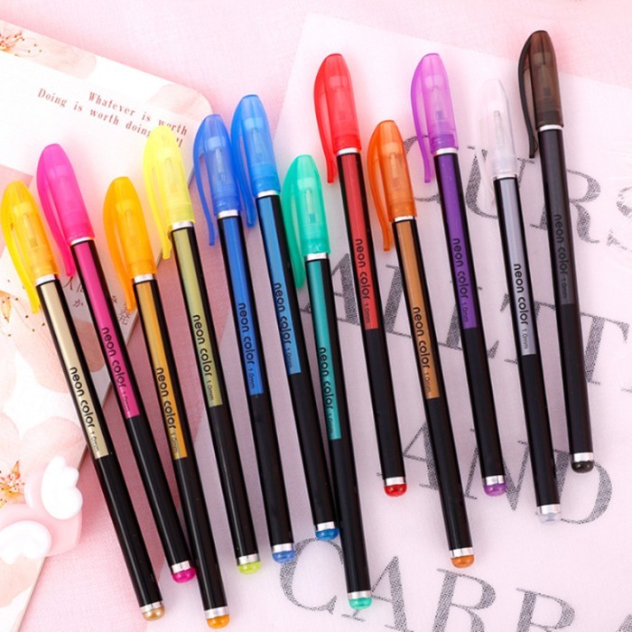 

Gtt Pena Glitter Metalik 1.0Mm Isi 12Pcs Pulpen Tinta Warna Warni