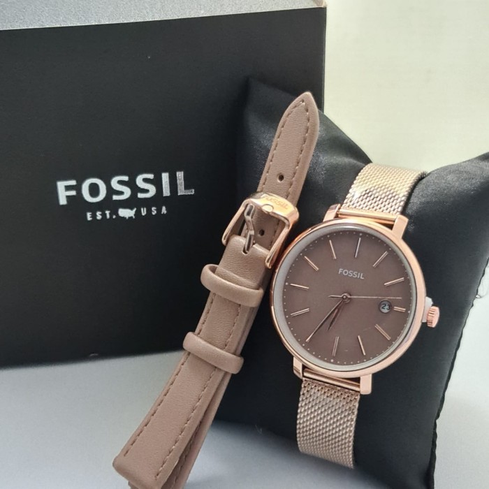 JAM TANGAN WANITA FOSSIL PAKET FREE TALI KULIT FREE BOX