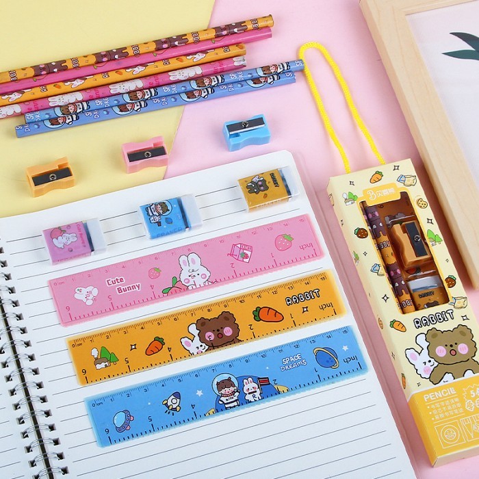 

Gtt Stationery Set 5 In 1 Alat Tulis Anak Sekolah Karakter Kartun Lucu