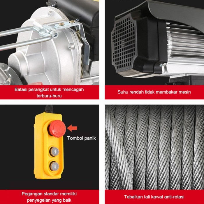 Mesin Derek Katrol Elektrik Listrik Hoist Angkut Besi Baja PA-200/800