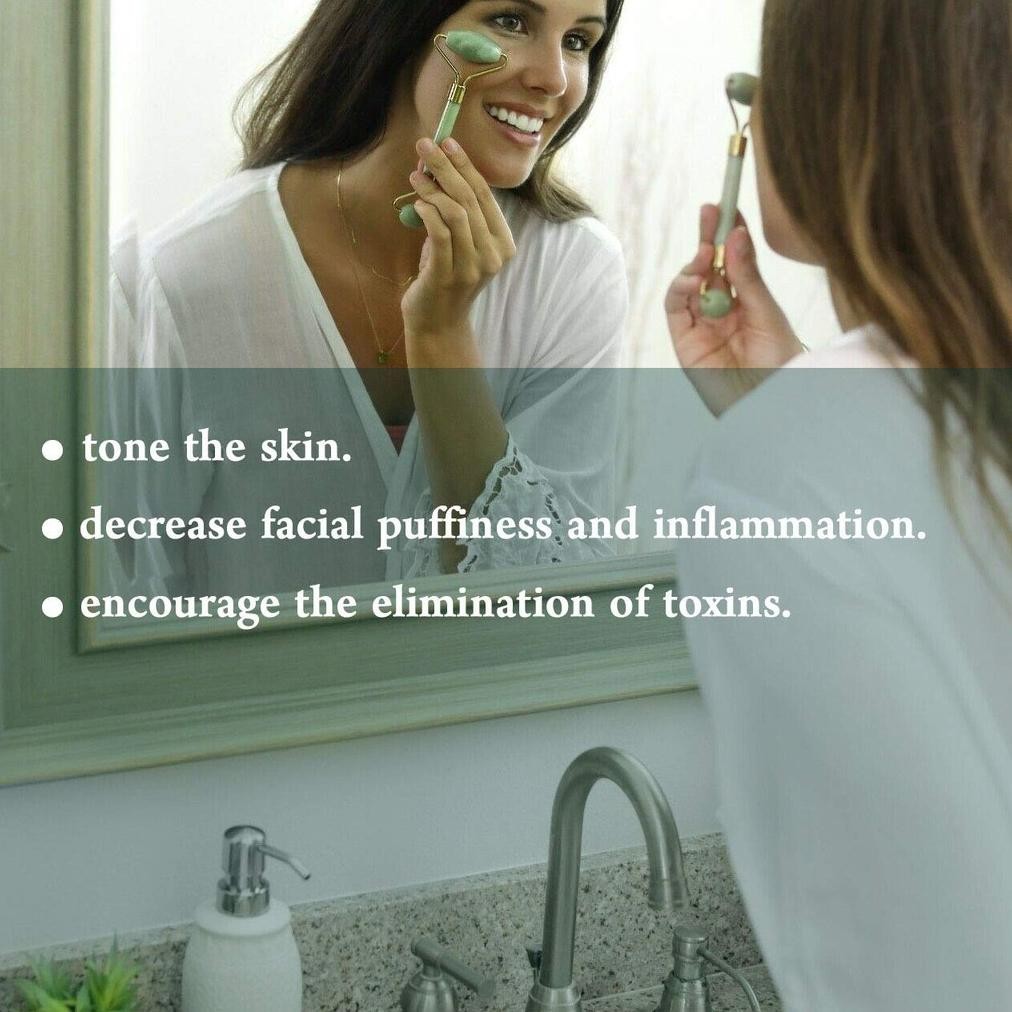 Gf21 Alat Pijat Wajah Jade Roller - Alat Pijat Roller Wajah Facial Massager