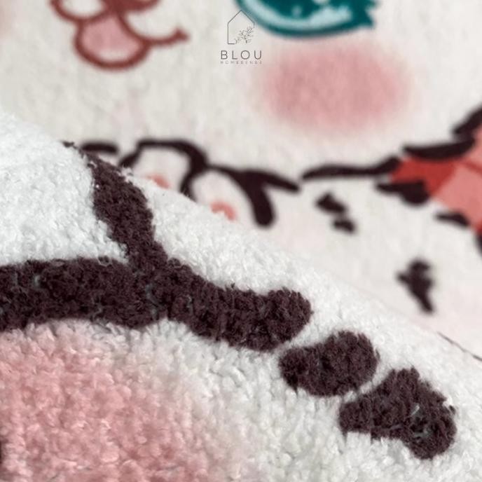 Promo Blou Keset Karpet Lucu Cat Kitty Pink Bulu Lembut Halus Dekorasi Rumah Kamar Motif Cat Floor M