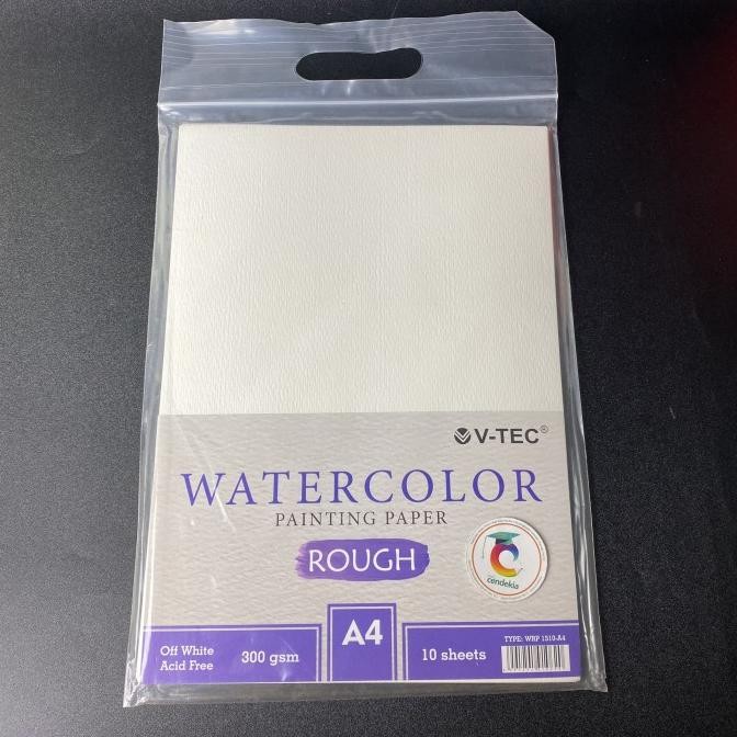 

%$%$%$%$] Watercolor Painting Paper A4 Rough V-TEC 300gsm Kertas Lukis Cat Air