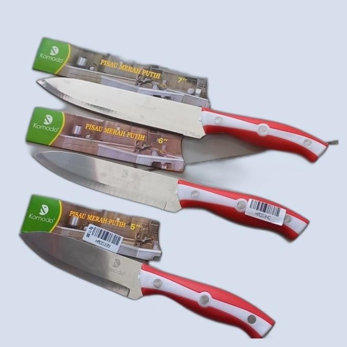 ><><><] Pisau komodo 5" merah putih