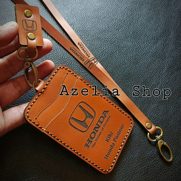 

custom-Id card holder kulit-name tag tali-lanyard-dompet id card