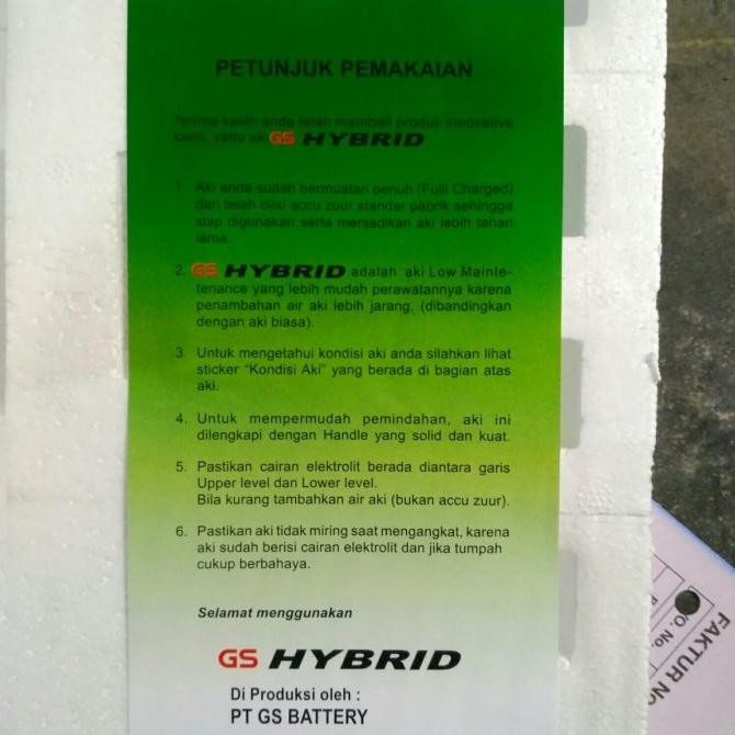 Aki Mobil / Battery Gs Astra Type Hybrid N50Z 12Volt - 60Amper