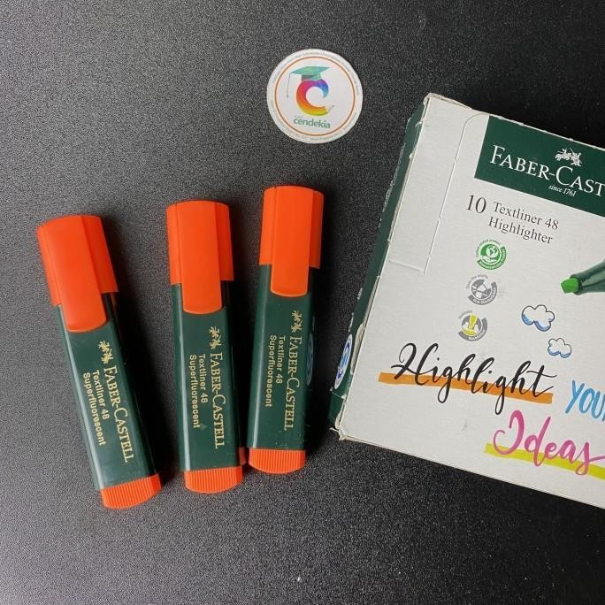 

langsung order saja] Highlighter / Textliner 48 / Stabilo Faber Castell Orange / Jingga