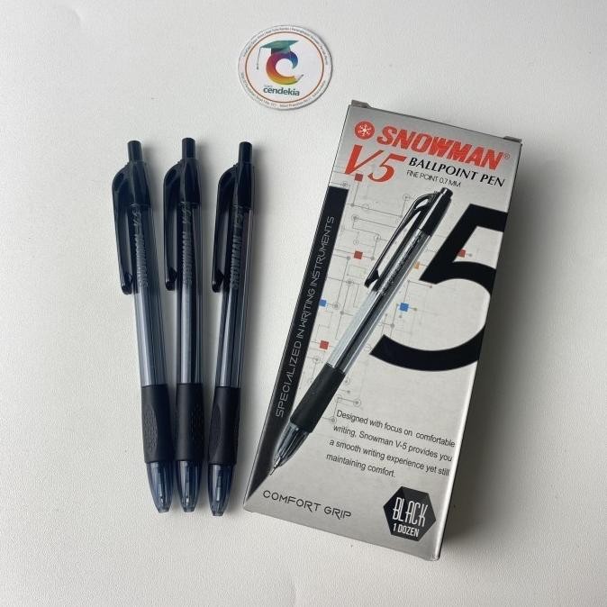 

$$$$] Pulpen SNOWMAN V5 hitam 0.7mm