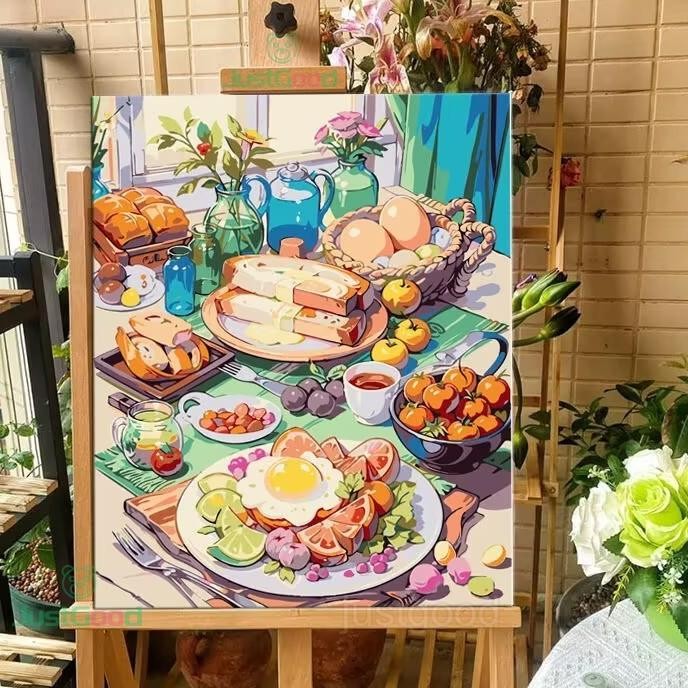 

PROMO Paint By Number 40x50cm DIY Paint Kit with Frame Digital Painting Landscape Cartoon Anime Series dw-45