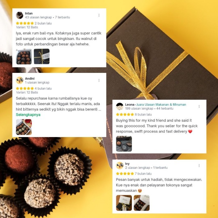 

Premium Choco Rum Ball - Dessert / Gift Box / Coklat / Rumballs Original