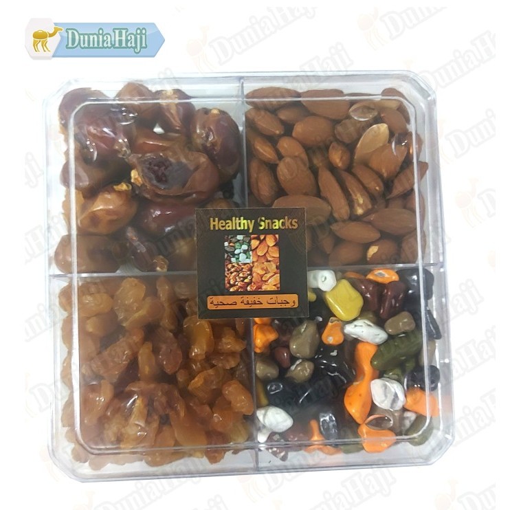 

Paket Haji Umroh 4 In 1 Kurma Kacang Almond Coklat Kerikil Kismis Terlaris