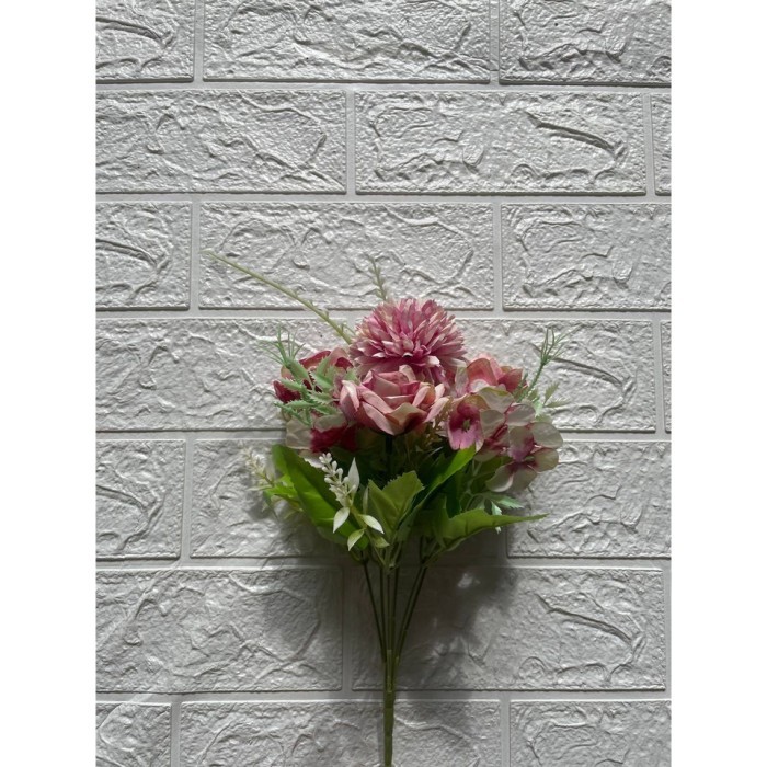 Bunga Rose Buket Warna Pastel Artificial Mawar Plastik Hias