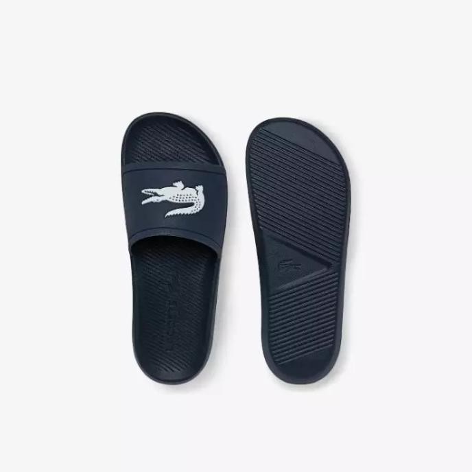 Lacoste Men'S Croco Synthetic Slides 100% Original Sandal Pria - Blue Antstoree8