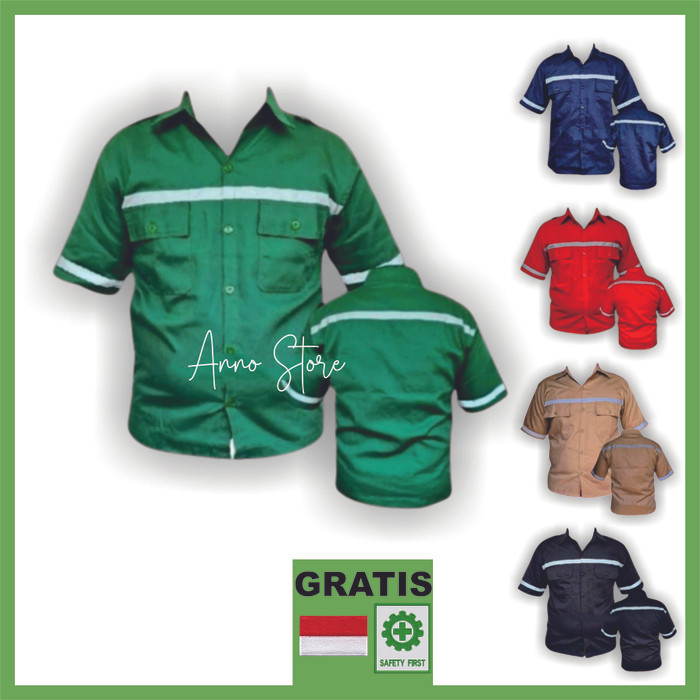 BAJU SAFETY K3 PROYEK LENGAN PENDEK SERAGAM KEMEJA WEARPACK SAFETY K3