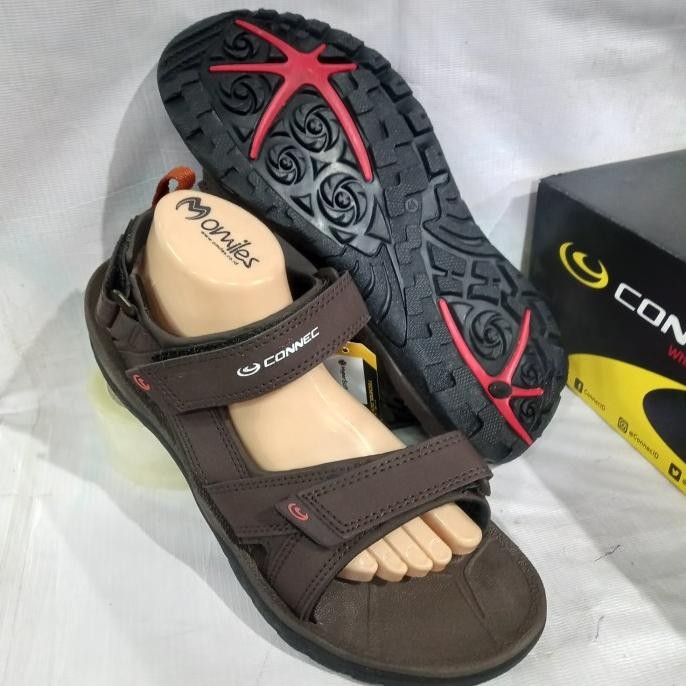 Sandal Gunung Pria Connec Sanur Original Coklat Raysandi67