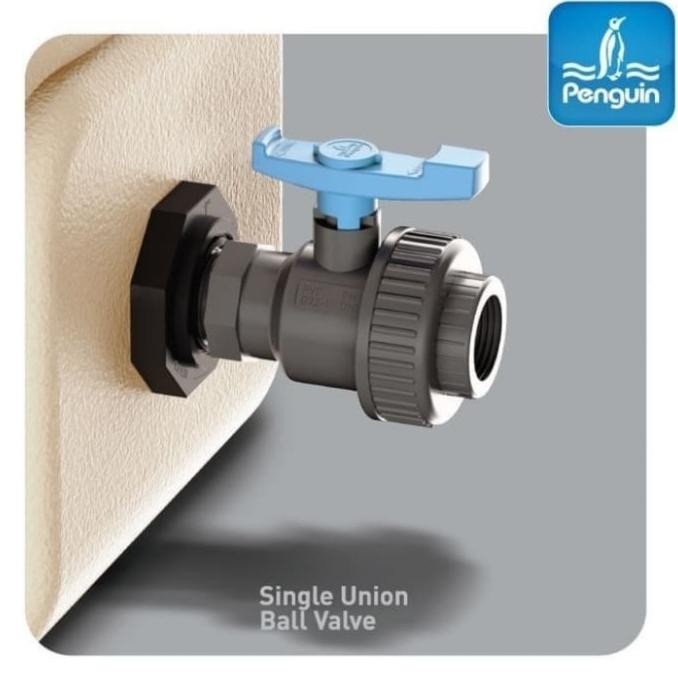 Stop kran WATER MUR Drat luar dalam 1 1/2 INCH ORI PENGUIN