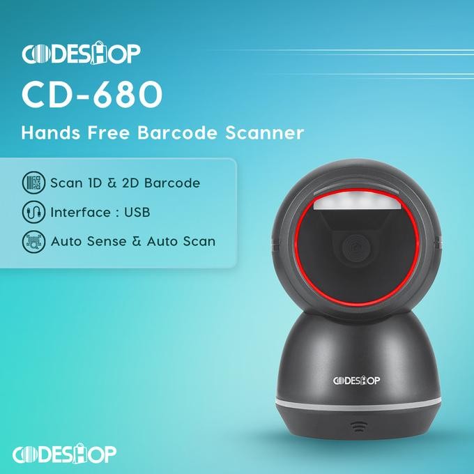SCANNER BARCODE CODESHOP CD-680 1D 2D USB