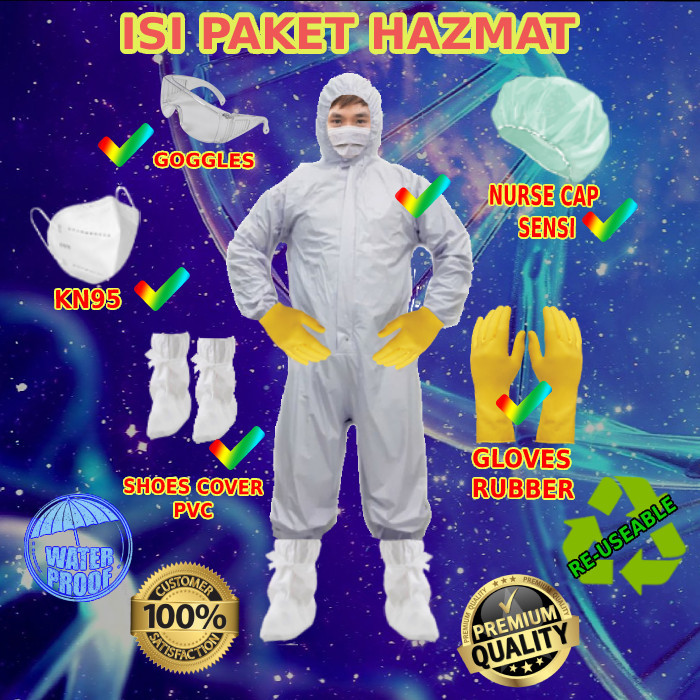 CHANDRA Hazmat Level 3 Lengkap Full Set Baju APD Coverall Bisa Dicuci