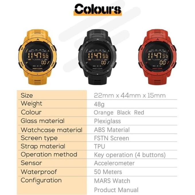 North edge mars northedge jam tangan smartwatch pria wanita Terlaris